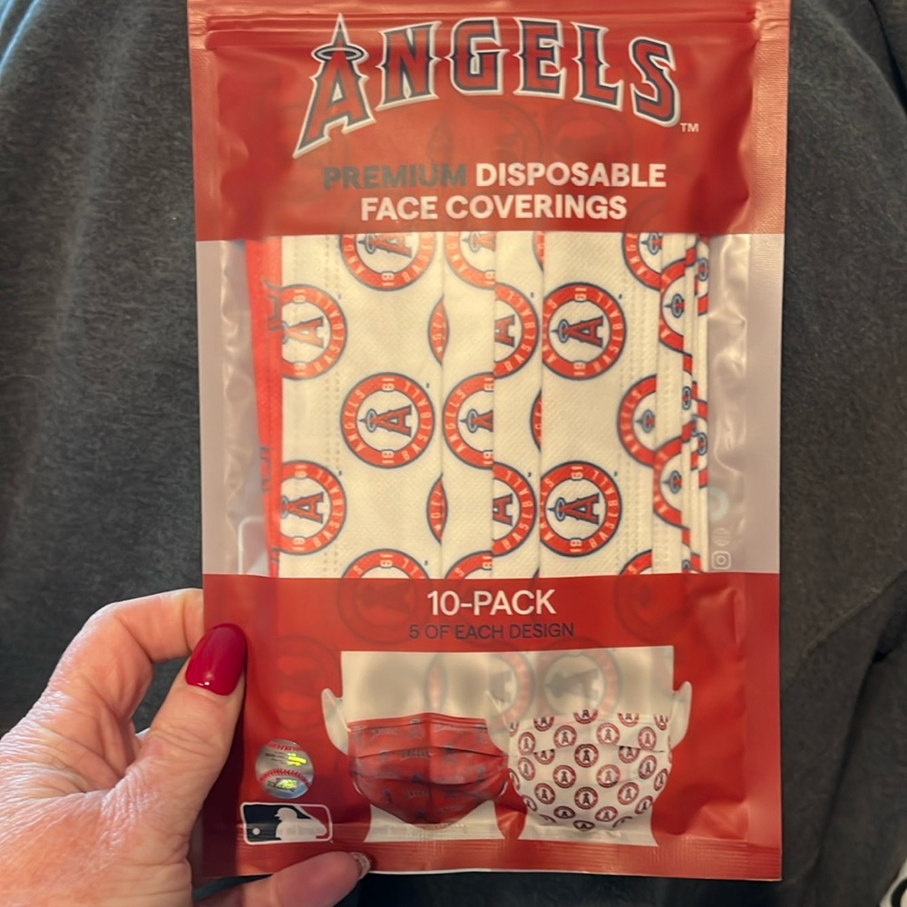Los Angeles Angels baseball premium disposable face coverings